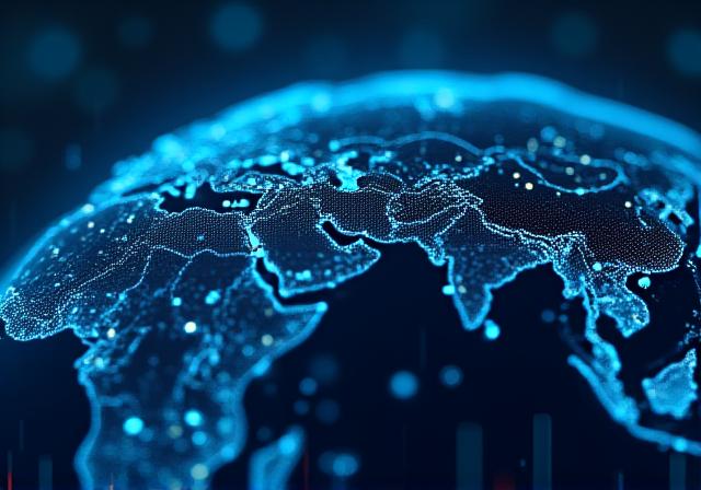 Conceptual logistics dashboard over global map